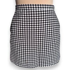FOREVER 21 black white gingham mini skirt size S